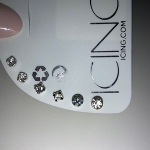 Sparkling Stud Earrings (3 pairs)